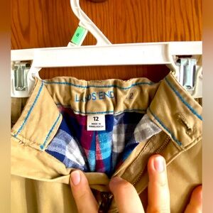 Lands end flannel lined boys chinos size 12
